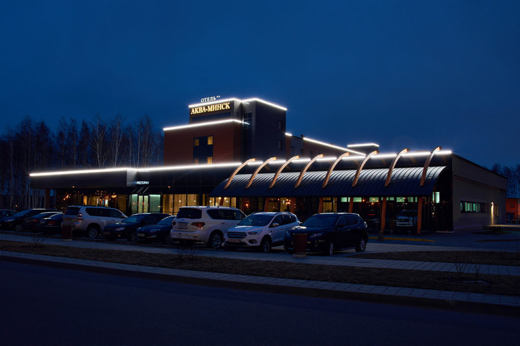 Отель Аква-Минск, архитектурная подсветка